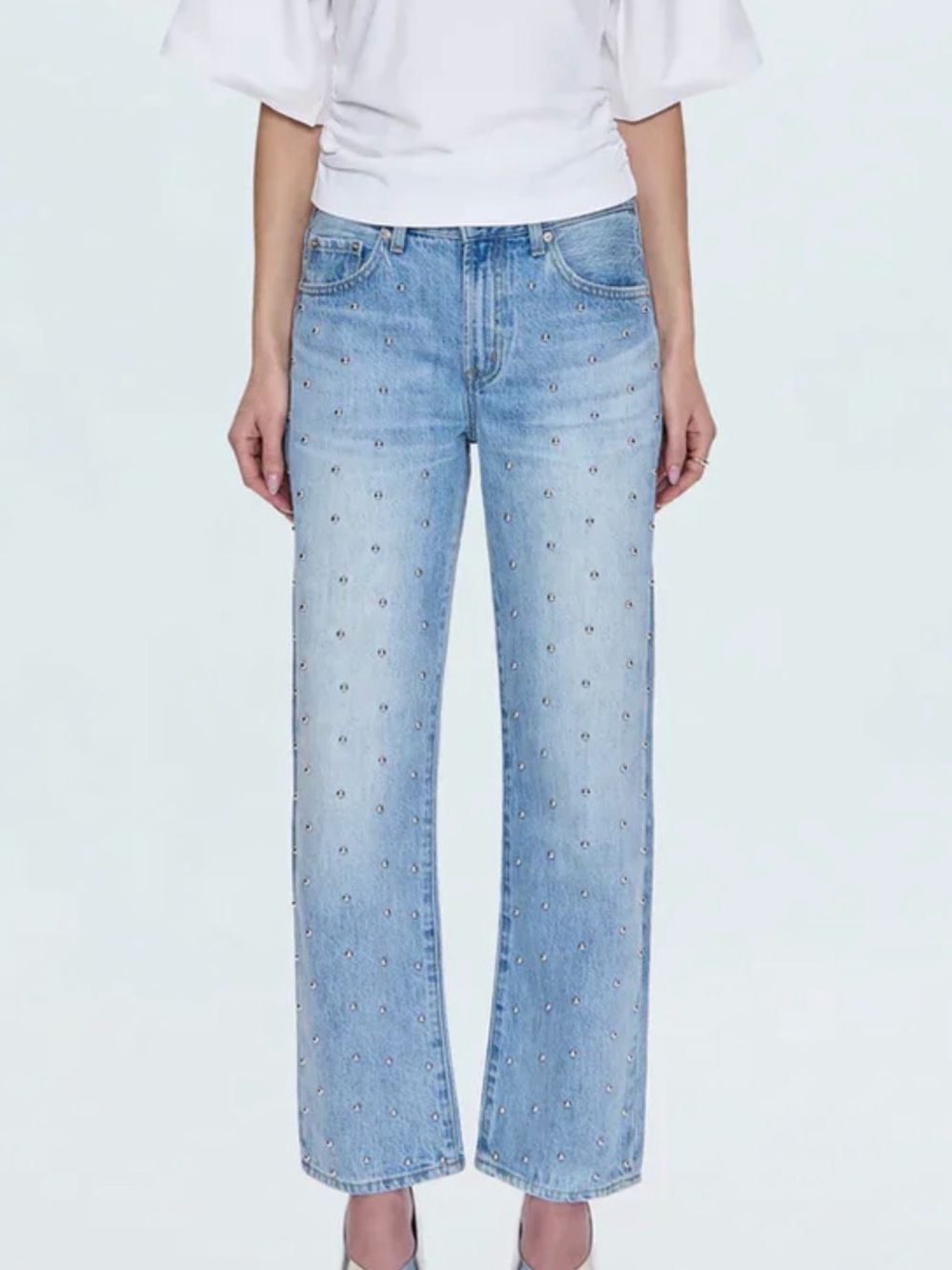 NWT PISTOLA stud lexi bow Aries silver studded size 29 RARE